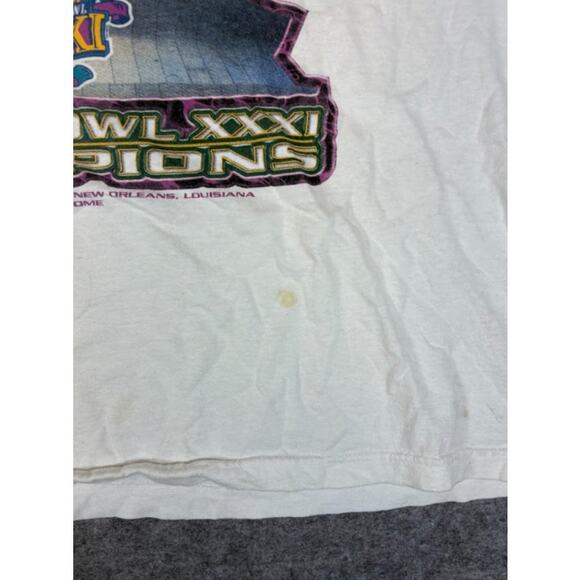 Vintage 90s Green Bay Packers Super Bowl XXXI Champion T-Shirt Mens L Sportswear - Picture 6 of 8